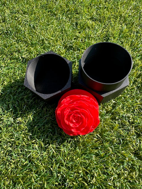 Intricate Rose In Hexagonal Box