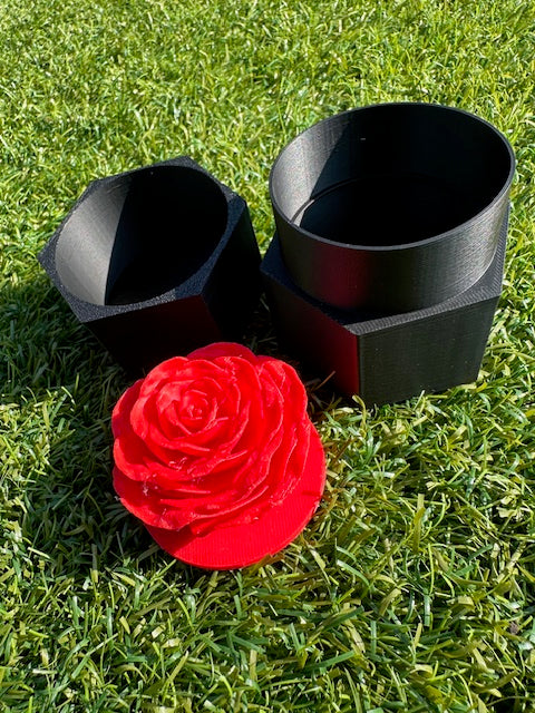 Intricate Rose In Hexagonal Box