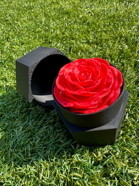 Intricate Rose In Hexagonal Box