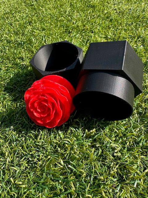 Intricate Rose In Hexagonal Box