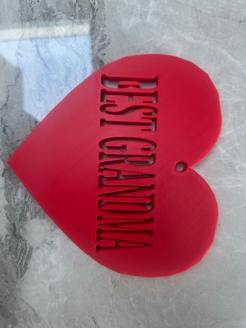 Heart Gift With Name Engraving  (Best Grandma)