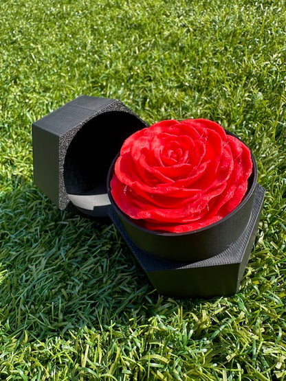 Intricate Rose In Hexagonal Box